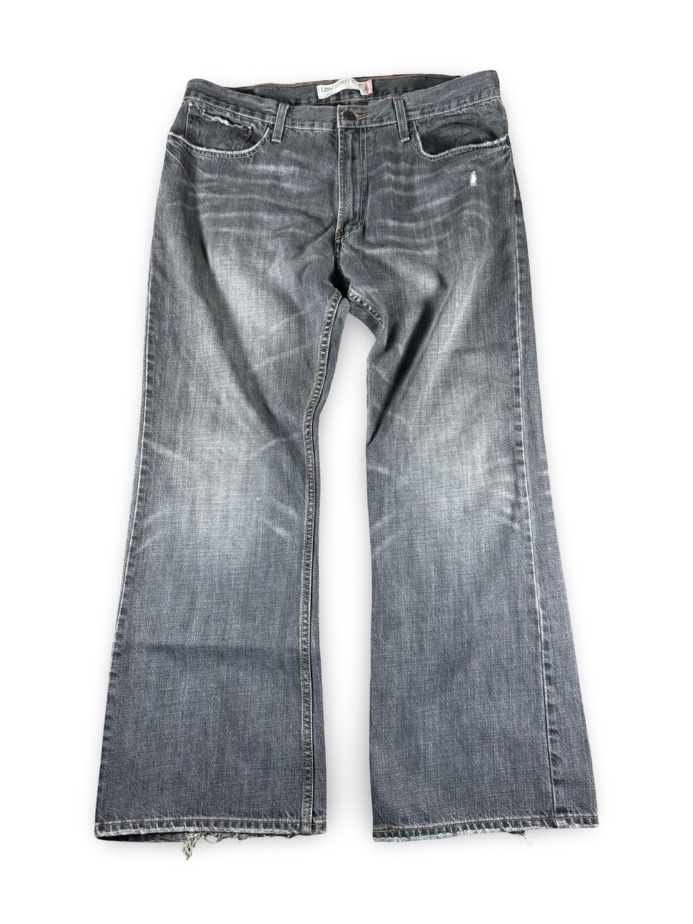 Vintage LEVI 527 30 x 38 Black / White Contrast Stitching Dark Wash Mens Jeans